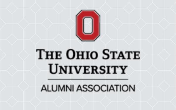 The Ohio State University Alumni Association logo with Block O