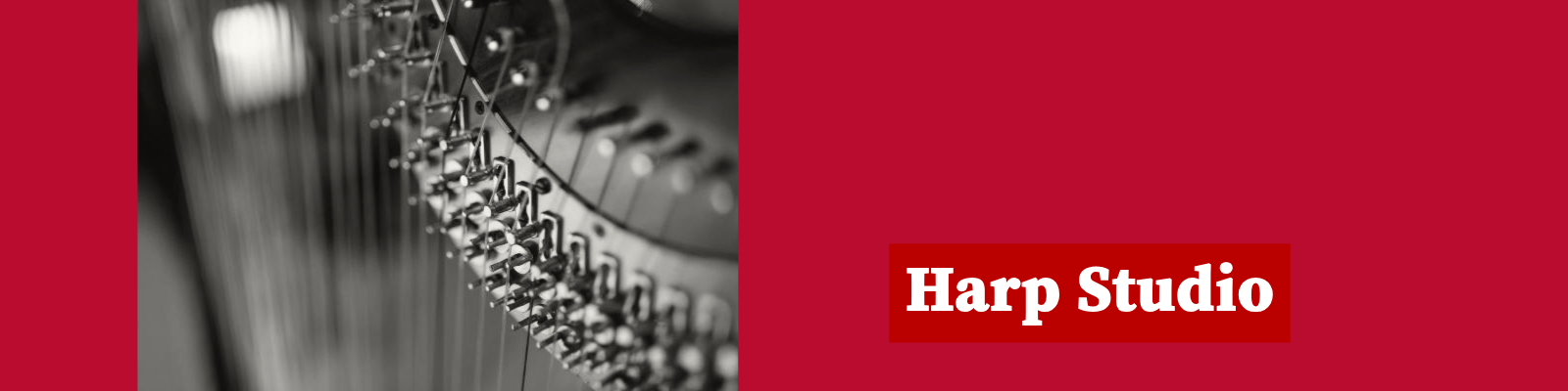 Harp strings on scarlet background