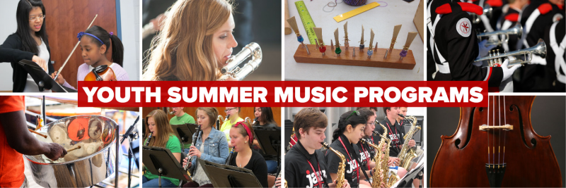 Collage of participants for Youth Summer Music Programs