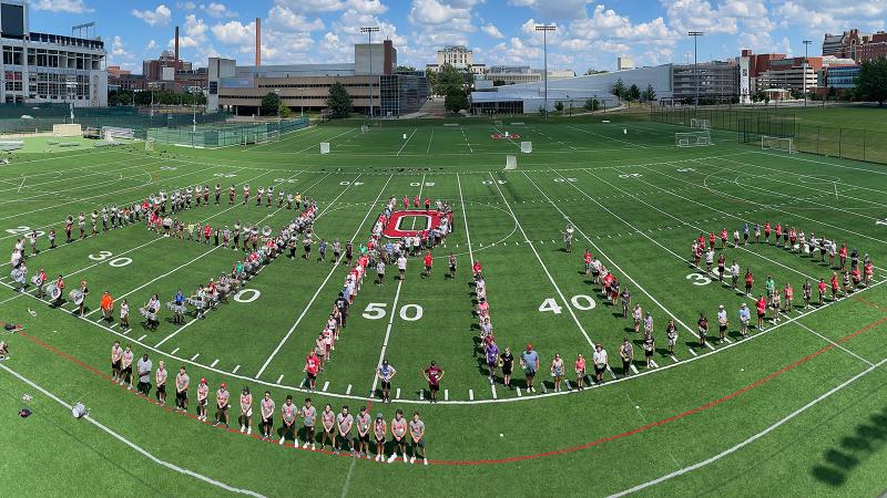 Script Ohio in perspective on the field