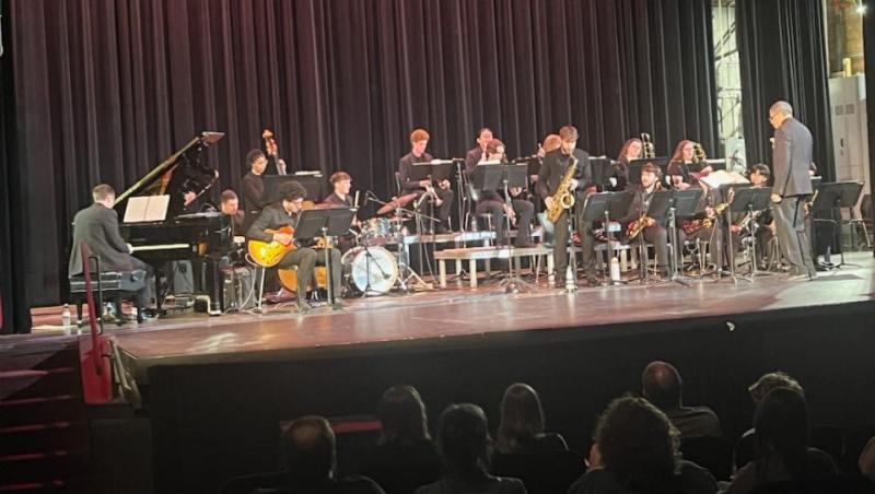 Jazz Ensemble performing on stage at Holland Theatre