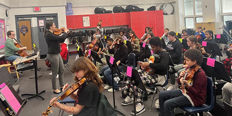 Opus 88 visit to Middletown Middle School