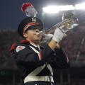Michael Malone playing trombone in The Ohio State University Marching Band