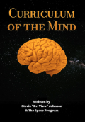 Black backgound with graphic of a gold-colored brain and title of the book and album