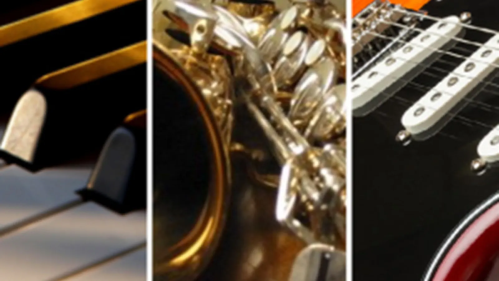 Collage of jazz instruments
