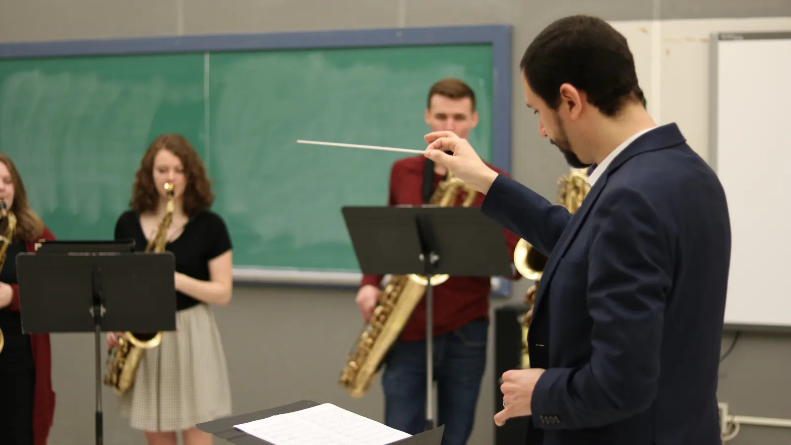 Saxo Ensemble in rehearsal