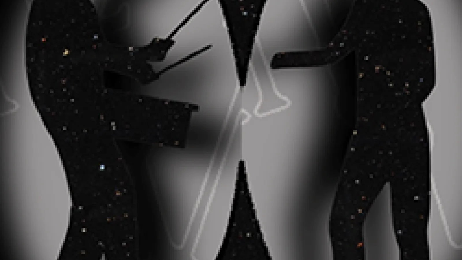 Instrumentalist and vocalist in silhouette