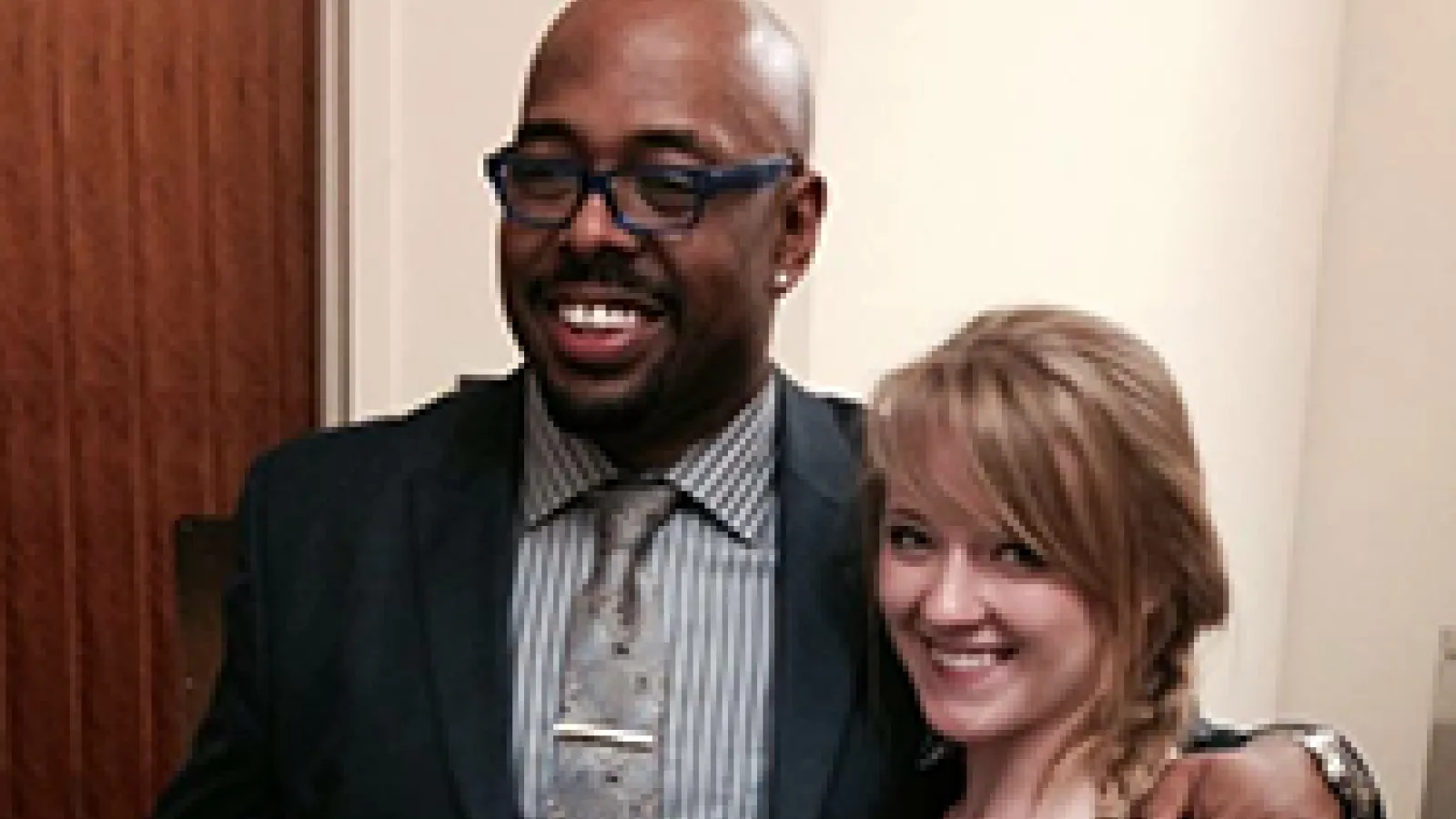Laura Sayre with Christian McBride, founder of Jazz House Kids