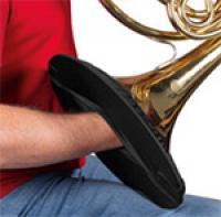 French horn with bell cover with hand access