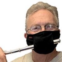 Flutist using black face mask