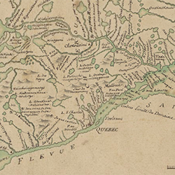 Pierre Laure Carte du domaine du Roy en Canada 1731 detail Pierre Laure Carte du domaine du Roy en Canada 1731 detail