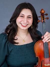 Woman holding a viola