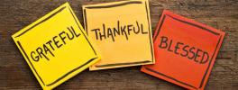 Post-It notes with gratitude messages