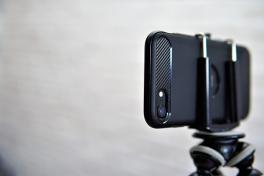 Cell phone camera on tripod