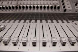 Bottons on a sound mixing board