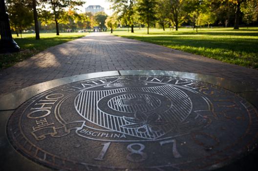 The Ohio State University seal on the Oval