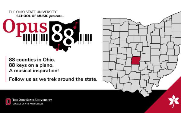 Opus 88 logo with State of Ohio graphic showing county borders