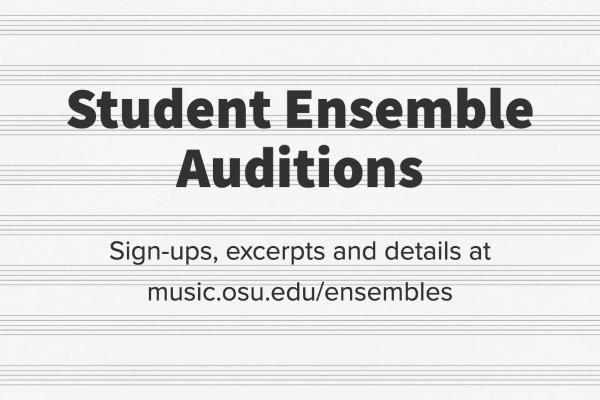 Student Ensemble Auditions announced