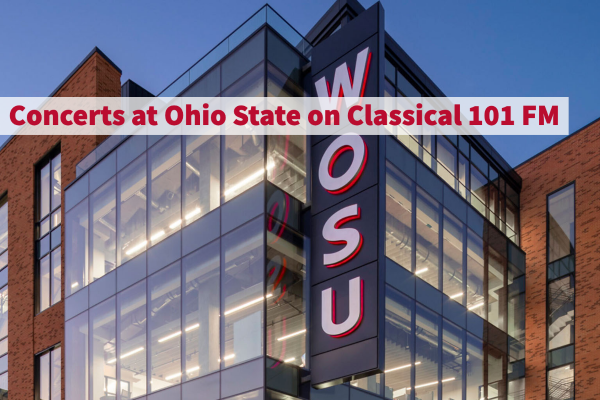 WOSU building with Concerts at Ohio State banner