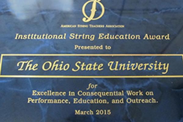 ASTA Institutional Leadership Award plaque ASTA Institutional Leadership Award plaque