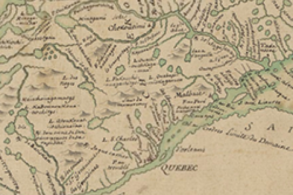 Pierre Laure Carte du domaine du Roy en Canada 1731 detail Pierre Laure Carte du domaine du Roy en Canada 1731 detail
