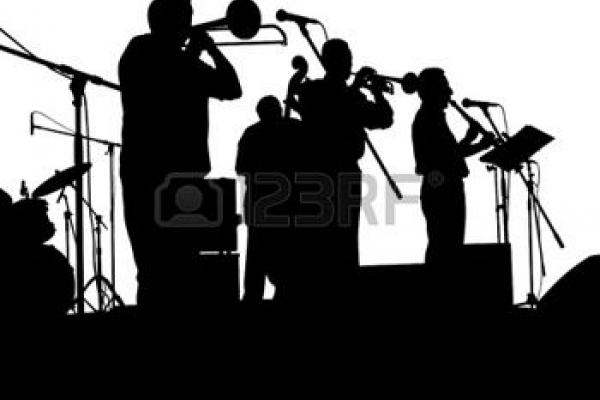 Jazz musicians silhouette