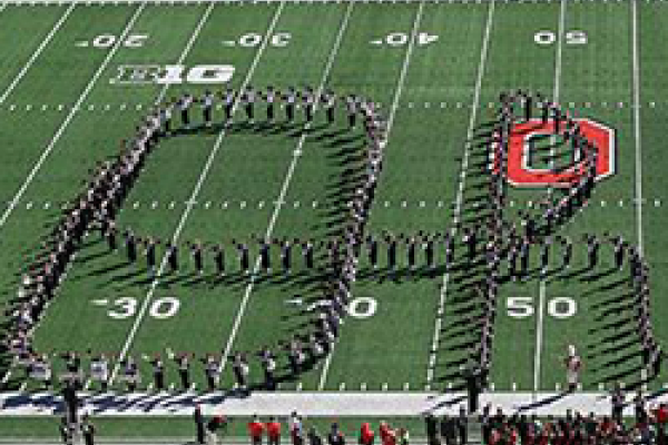 TBDBITL performing Script Ohio on game day at Ohio Stadium TBDBITL performing Script Ohio on game day at Ohio Stadium