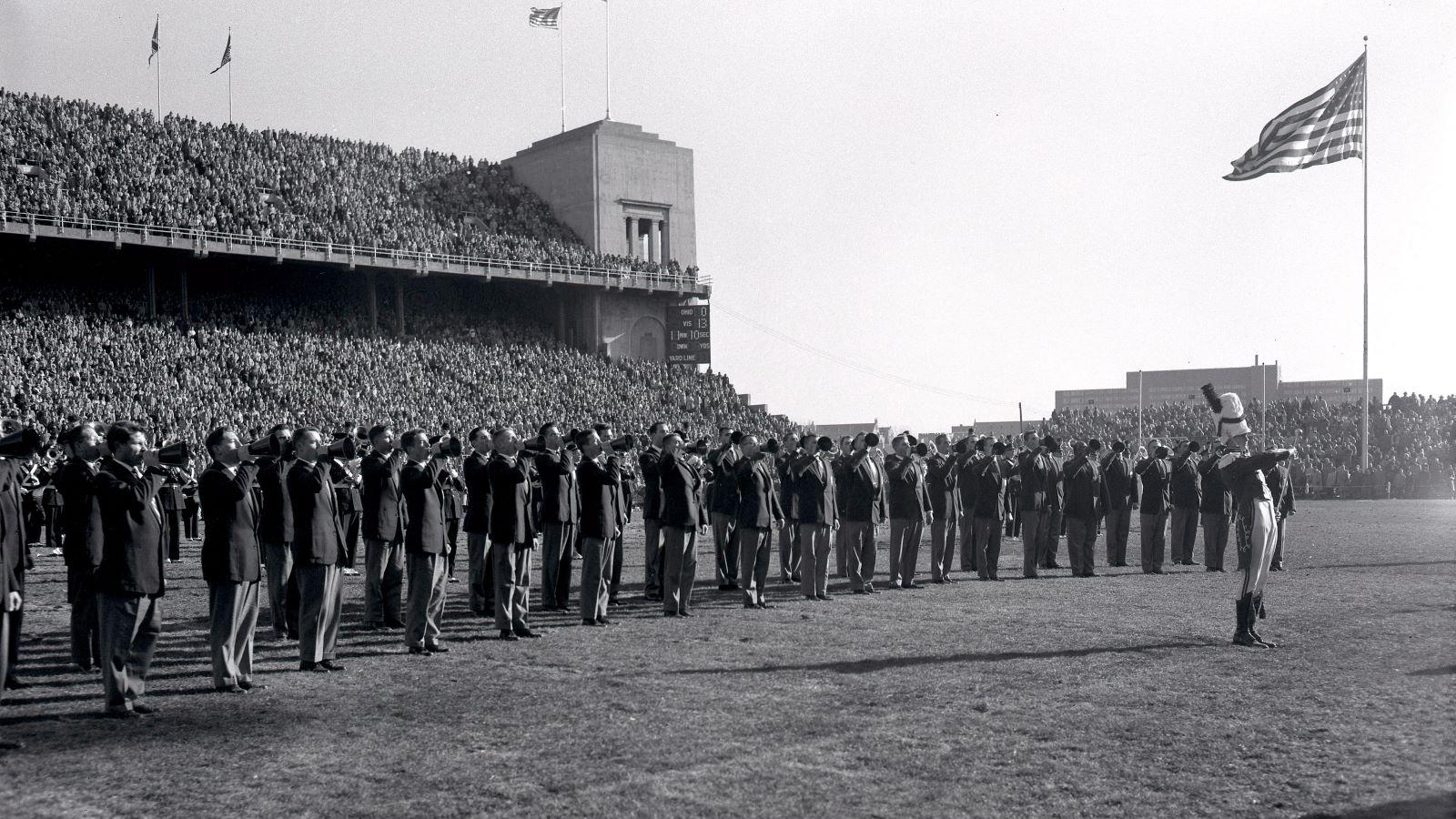 Men's Glee Club 1956, on the field at Ohio Stadium