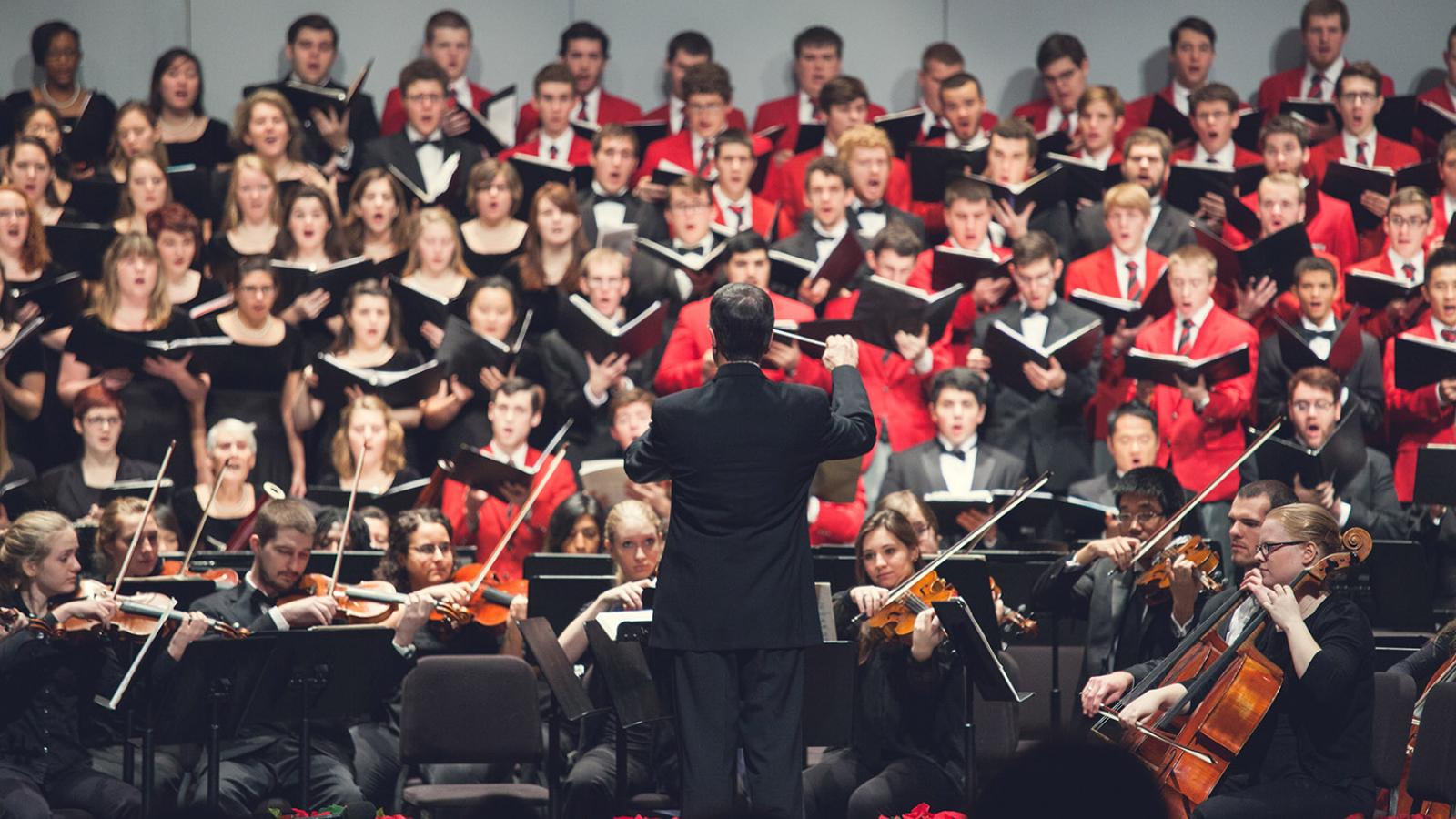 School of Music ensembles perform in the Annual Music Celebration Concert each December