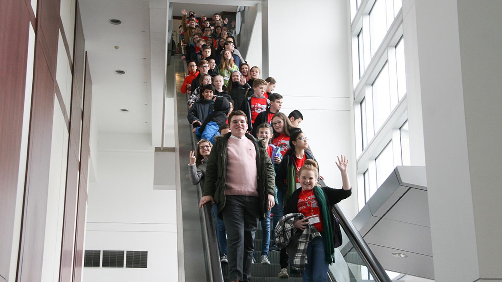 Middle School Honor Band group visits The Schott