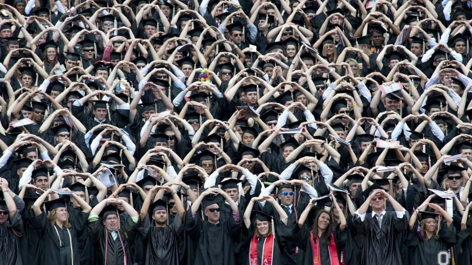 Stadium O-H-I-O by graduating students