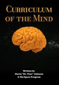 Black backgound with graphic of a gold-colored brain and title of the book and album