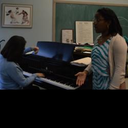 Daina Robinson practicing with Prof. Loretta Robinson. Photo courtesy of Anna Oberla. Daina Robinson practicing with Prof. Loretta Robinson. Photo courtesy of Anna Oberla.