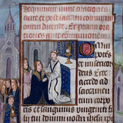 Medieval painting, Corpus Christi image and text Medieval painting, Corpus Christi image and text