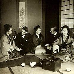 Western travelers listen to Meiji-era Japanese musicians Western travelers listen to Meiji-era Japanese musicians