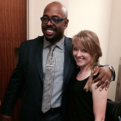 Laura Sayre with Christian McBride, founder of Jazz House Kids Laura Sayre with Christian McBride, founder of Jazz House Kids
